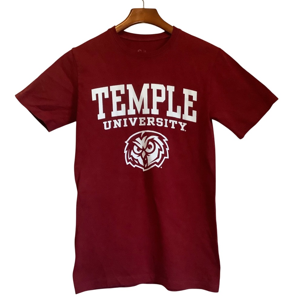 Alta Gracia Temple University Owls T-Shirt Mens Small Maroon Graphic Tee NCAA